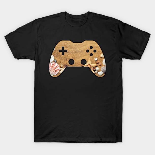 Seashore Beach - Gaming Gamer Abstract - Gamepad Controller - Video Game Lover - Graphic Background T-Shirt by MaystarUniverse